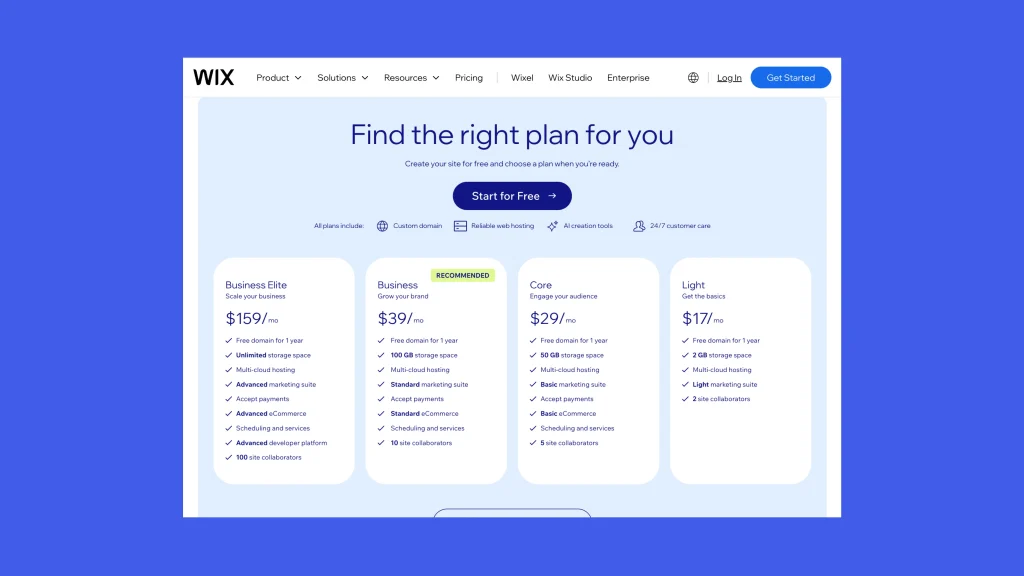 Wix Pricing Wix Pricing