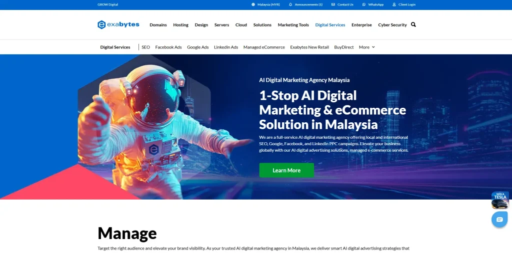 Exabytes Digital website screenshot Exabytes Digital website screenshot