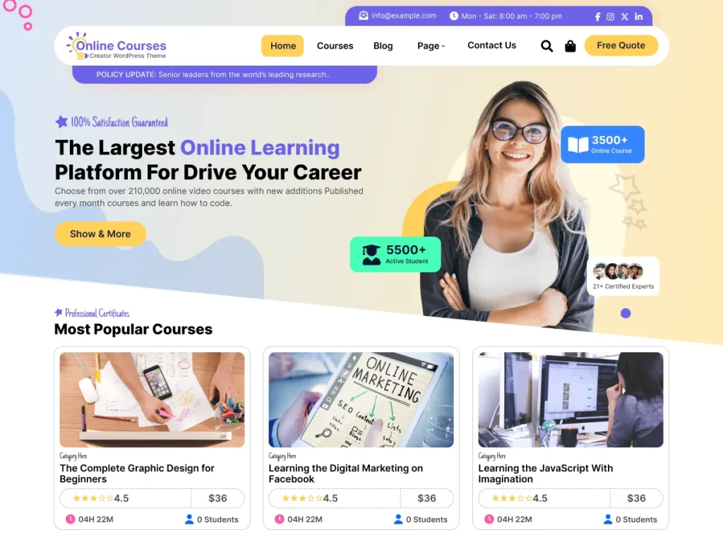 course or educational website