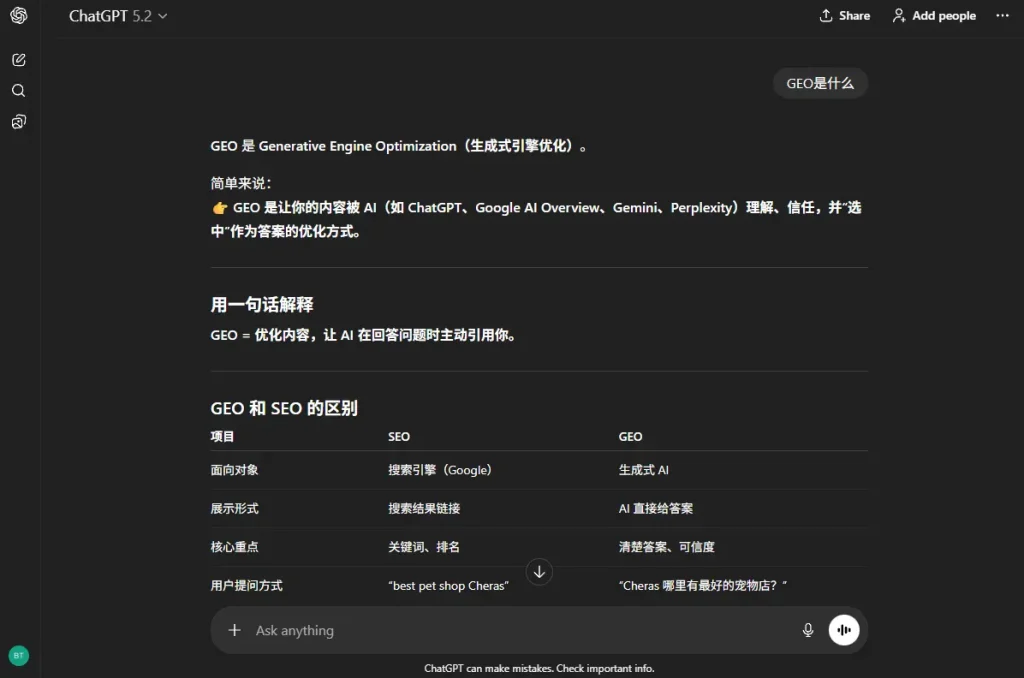 GEO ChatGPT Platform