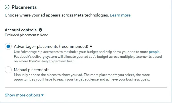 Choose Ad Placements