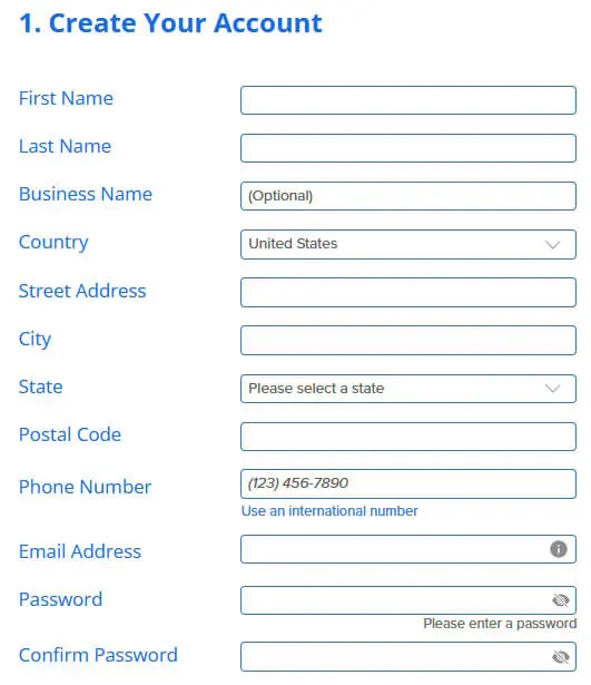 Create Hosting Account