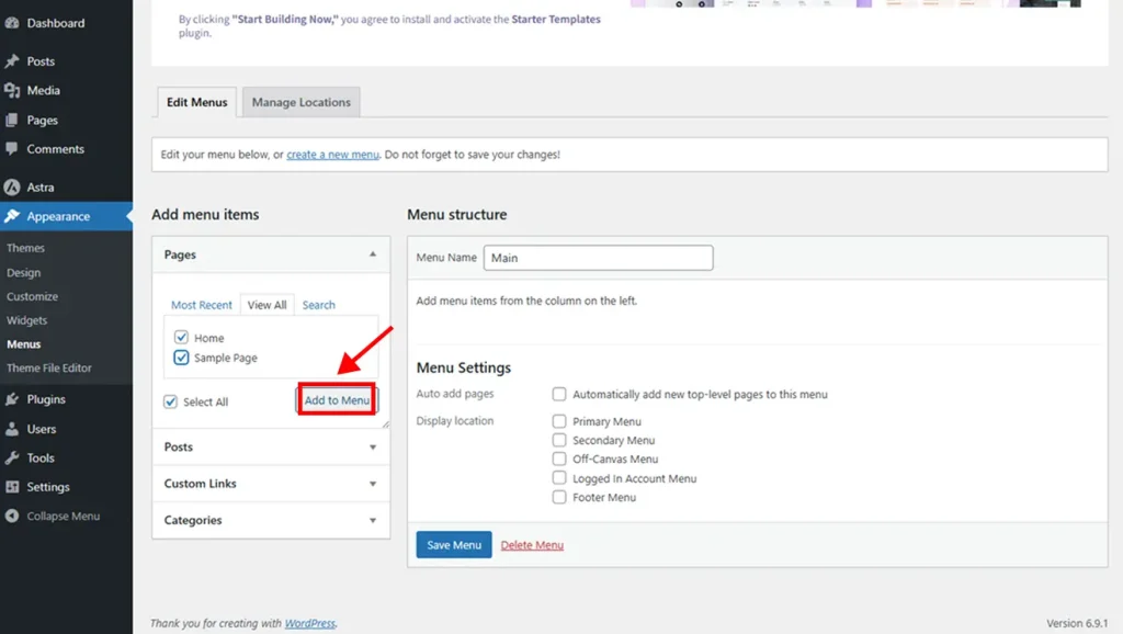 WordPress Add To Menu