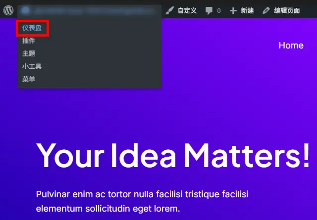 WordPress 仪表盘
